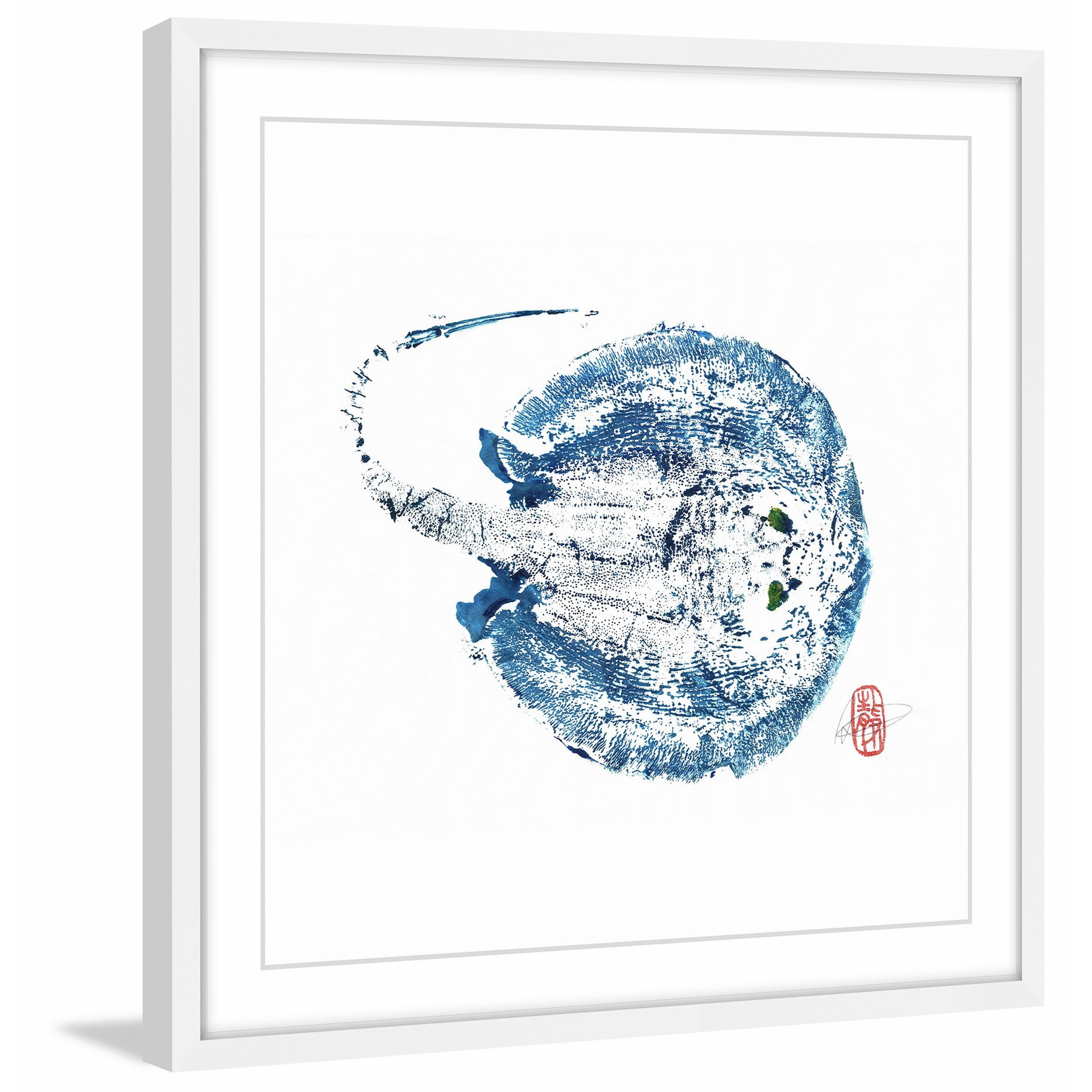Stingray Blue Framed Painting Print