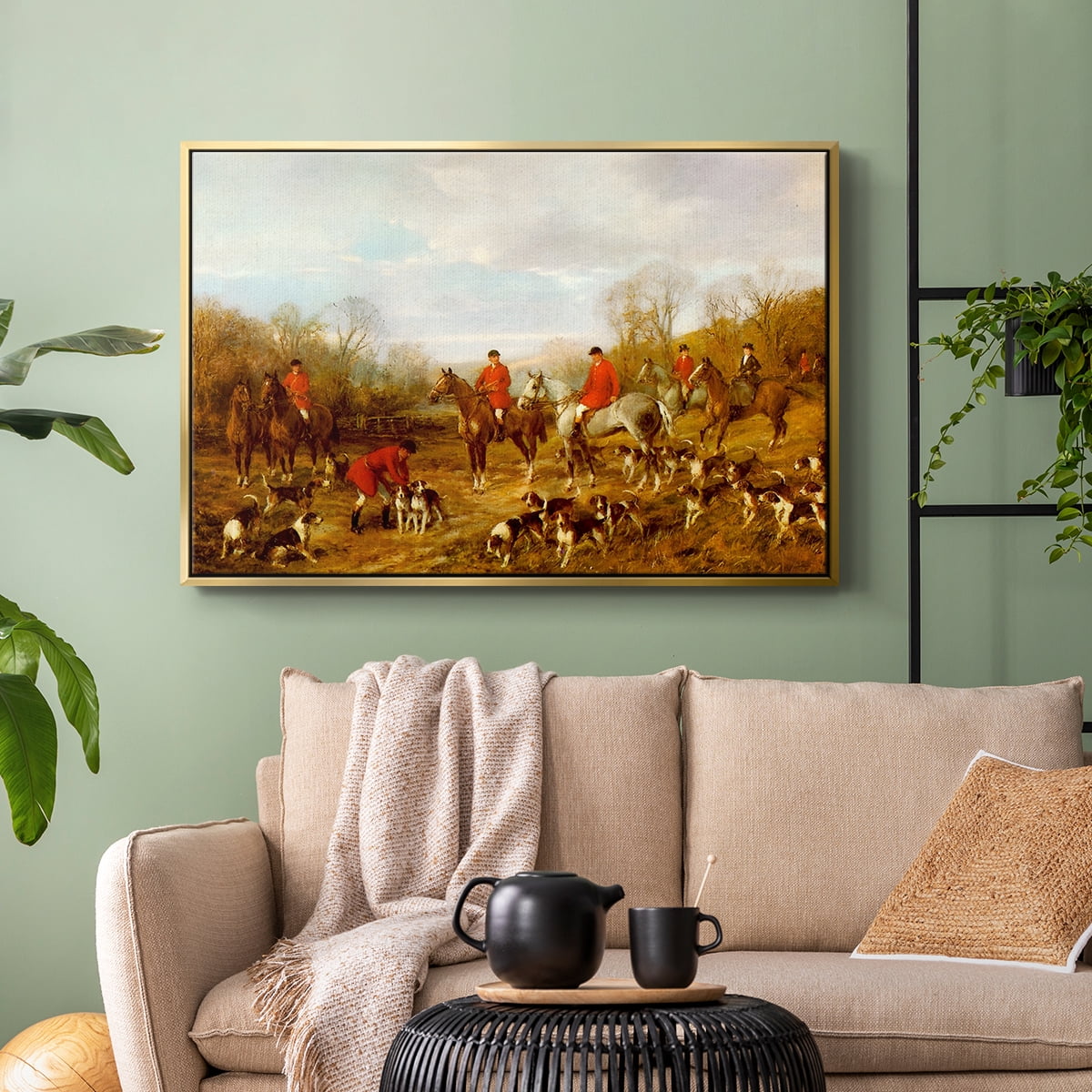 Vintage Animal Print-X By Wexford Home Framed in Gold Wood Gallery Wrapped Canvas 25 in. x 37 in.