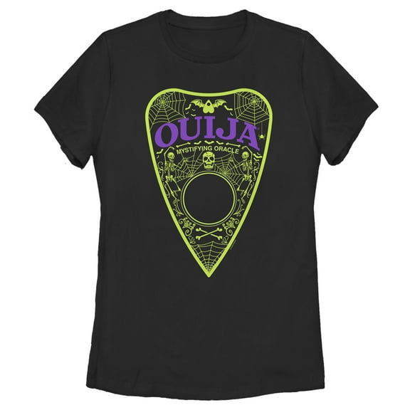 Women's Ouija Halloween Planchette  Graphic Tee Black X Large