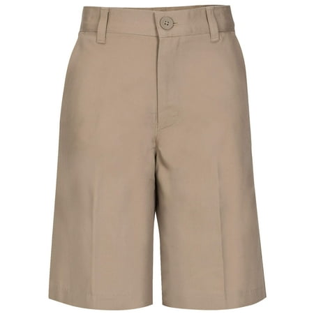 Boys Flat Front Shorts - Real School Boys Husky Size Flat Front Shorts School Uniform Approved (Big Boys & Husky)