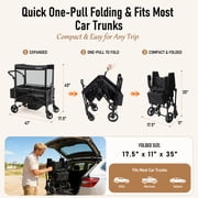 TouHeart 2 Seater Wagon Stroller with Canopy, Folding Stroller Wagon for Kids, 220 lbs Capacity,Black