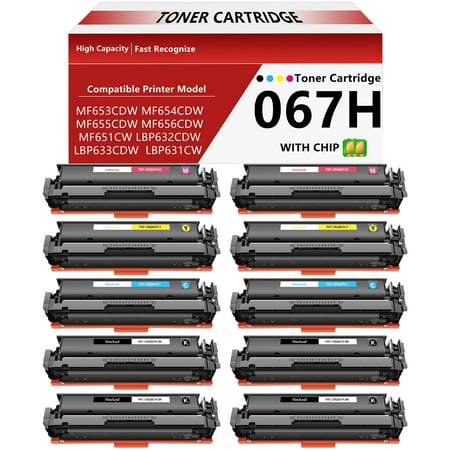 NineLeaf 067H Toner Cartridge set Compatible Replacement for Canon CRG067H 067h High Yield Cartridge Work for imageCLASS MF656Cdw MF654Cdw LBP632Cdw MF653Cdw Printers(Black,Cyan,Yellow,Magenta)