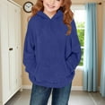 thumbnail image 7 of BLVB Kids Girls Fuzzy Fleece Pullover Hoodies Sherpa Sweatshirt Casual Loose Fall Winter Outfits with Pockets 4-14 Years, 7 of 7
