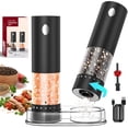 thumbnail image 1 of CIRCLE JOY Electric Salt and Pepper Grinder Set with 6 Levels External Adjustable Coarseness, Dustproof Storage Base, Automatic Pepper Mill Shakers S, 1 of 8