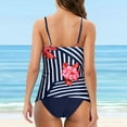 thumbnail image 4 of OKBOP Tankinis,Strapless Bikini Conservative Print Strappy Back Tankini Set Two Piece Swimdress Push Up Swimsuits for Women Summer Clearance, 4 of 9