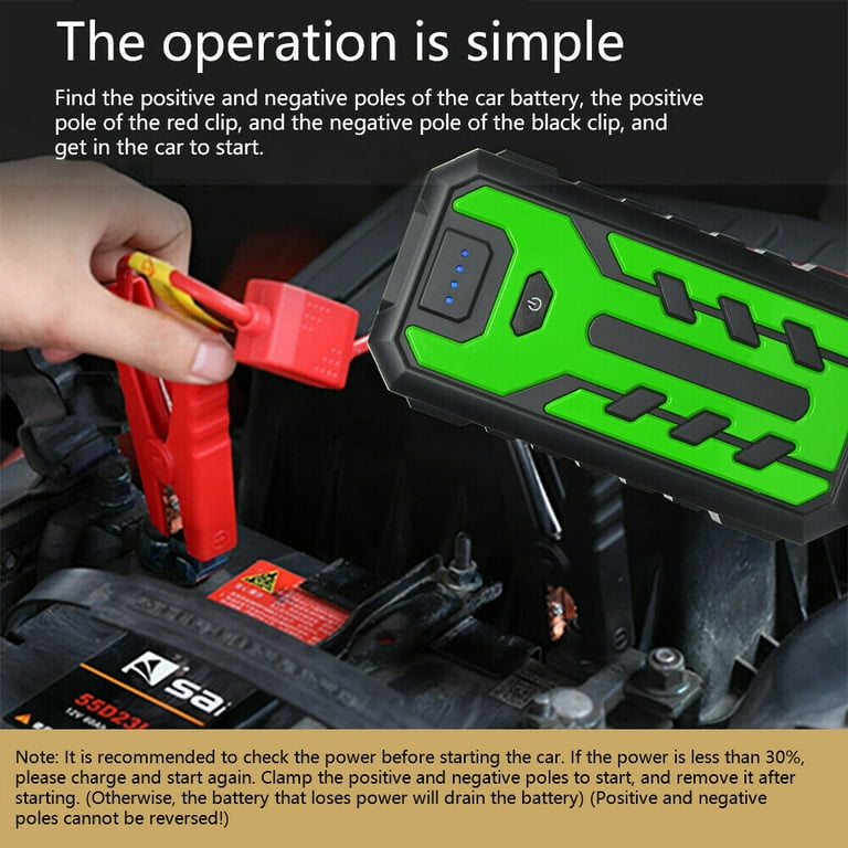 SOATUTO Car Jump Starter 28000mAh Car Jump Starter Box Battery Charger Pack  Booster Portable Power Bank - Green 