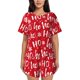 thumbnail image 1 of Balery Hohoho Conjunto de Pijama para Mujer con Estampado, Dos Piezas de Manga Corta y Shorts, Ropa de Dormir Suave con Cuello Redondo y Bolsillos-Large, 1 of 6