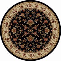 Vitaly Rafiqi Area Rug 1597 Black Italian Bordered 8' x 8' Round