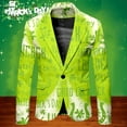 thumbnail image 2 of MSJUHEG St Patricks Day Men's Party Suit Suits for Men Solid Color Prom Suit Jacket with Tie Pants Jackets for Men Ag L, 2 of 5