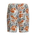 thumbnail image 2 of Lsque Vintage Blue Fox Family A Mens Sleep Pajama Shorts,Short Pajama Pants, Cotton Ultra-Soft Knit-XX-Large, 2 of 9