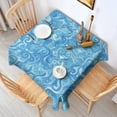 thumbnail image 2 of Blue White Tie Dye Swirl Pattern Square Tablecloth,Waterproof Square Table Cover,Wipeable Spillproof Washable Table Cover for Home Kitchen Party Decor 42"X42"(107x107cm), 2 of 6