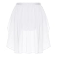 thumbnail image 2 of TiaoBug Women's Rhinestone Lyrical Ballet Dance Skirts Flowy Hem High Low Skirt Figure Skating Dancewear Bottoms White L, 2 of 5