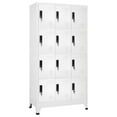 thumbnail image 1 of vidaXL Armoire à Casiers Blanche 90x45x180 cm Acier, 1 of 5
