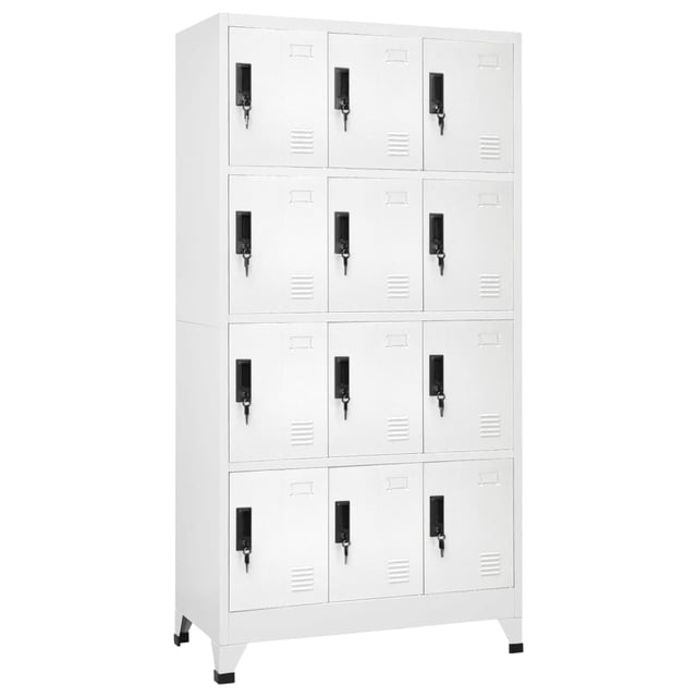 vidaXL Armoire à Casiers Blanche 90x45x180 cm Acier