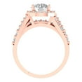 thumbnail image 4 of 2.32 ct Brilliant Round Cut Zircon 14K Rose Gold Halo Solitaire with Accents Engagement Bridal Wedding Ring Band Set size 10.5, 4 of 7
