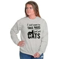 thumbnail image 5 of Take Naps and Pet Cats Funny Cute Women Crewneck Sweatshirt Brisco Brands M, 5 of 6