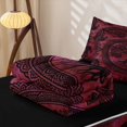 thumbnail image 6 of Homewish Vintage Nature Tree Zipper Queen Comforter Set With Fitted Sheet And 2 Pillowcases,Black Red Bohemian Zipper Bedding Set,Black Reversible,4Pcs, 6 of 8
