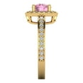thumbnail image 3 of Halo Engagement Ring for Women - 1.335ct Simulated Pink Diamond in 14K Yellow Gold Promise Ring, 3 of 6