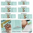 thumbnail image 3 of Happy Groundhog Day Window Valance for Kitchen, Cartoon Black Hat Groundhog Mint Green Rod Pocket Short Curtain for Small Windows, Light Filtering Decorative Valance, 60 x 14 Inch, 3 of 9