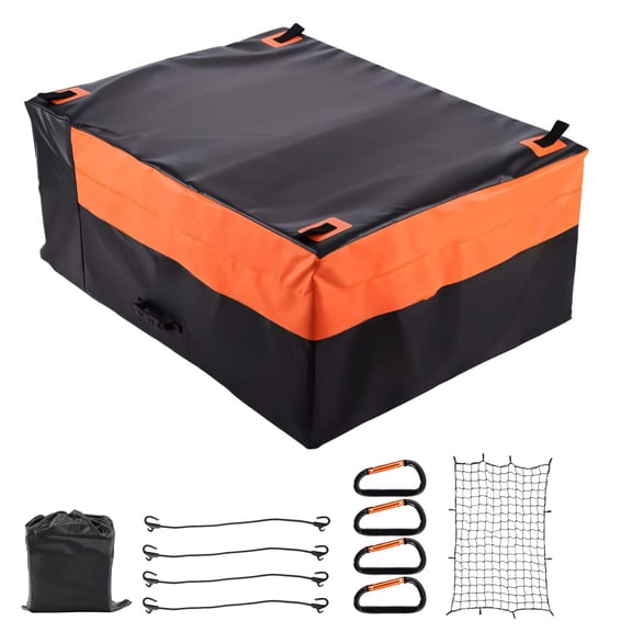 Heavy Duty Waterproof Truck Bed Bag,26 Cubic Feet 840D PVC Cargo Carrier with Bungee Cords,Net&Carabiners for Pickup Trucks and SUVs