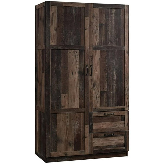 Pemberly Row Armoire Garde-Robe en Bois d'Ingénierie en Pin Rustique Récupéré/brun