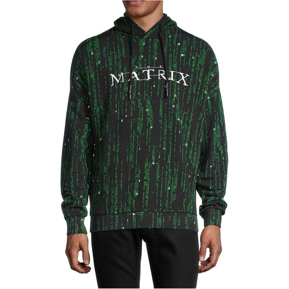 Elevenparis Mens The Matrix Hoodie Sweatshirt, Black, Medium
