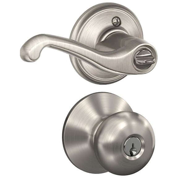 Schlage F51APLY619FLARH Plymouth Right Handed Single Cylinder Keyed Entry Door Knob