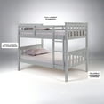 thumbnail image 4 of Twin Over Twin Solid Wood Bunk Bed – Sturdy Frame with Ladder, Guardrails & Headboards, Easy Assembly, 4 of 8
