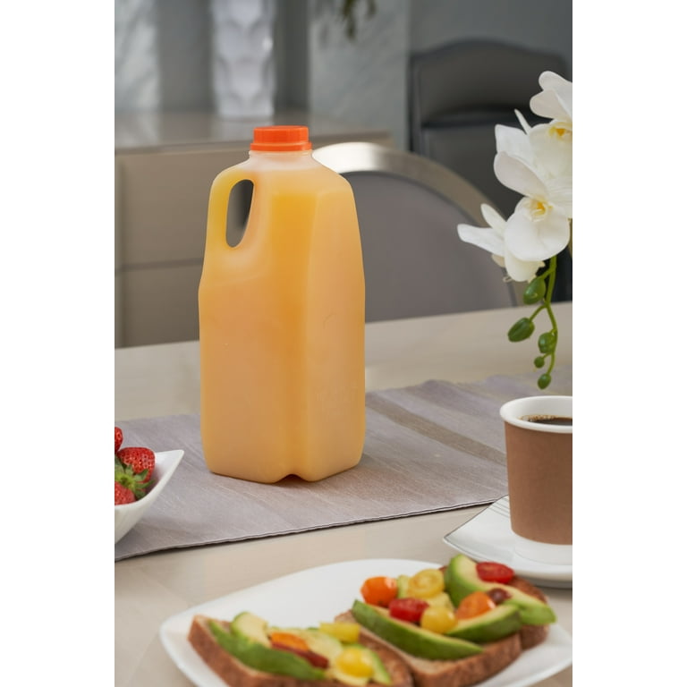 Translucent Plastic 64 oz Juice Bottles With Handle - 3 1/2Sq x