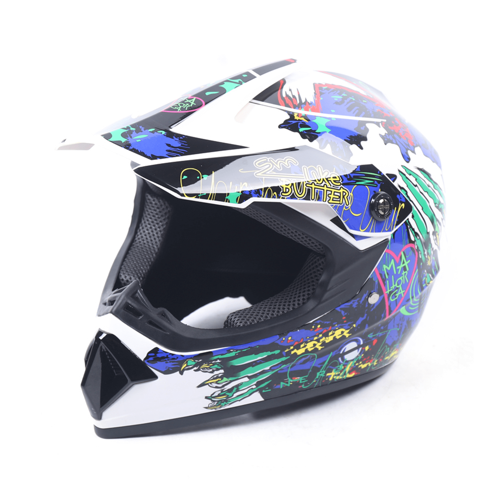 DOT Motorcycle Adult Helmet with Goggles+Gloves Motocross MX ATV Dirt Bike Off-Road Applicable Head Circumference Size 22.44-22.83in L Size