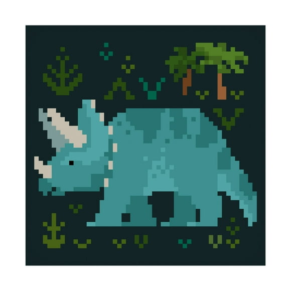 Trademark Fine Art Victoria Barnes Pixel Dinos I Canvas Wall Art