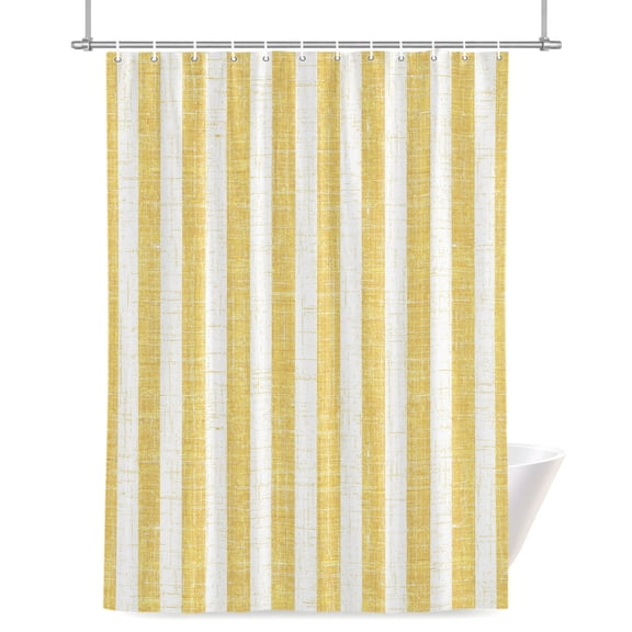 Yellow Shower Curtain, Modern Abstract Linens Farmhouse Waterproof Shower Curtain Set with 12 Hooks Lightweight Bath Curtains Fabric Bathroom Decor 60x72 Inches
