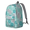 thumbnail image 2 of Geometric Flower and Dahlia Blue Backpack for School, Cute School Bag with Adjustable Shoulder Straps and Padded Back, 15.7"x11.8"x5.5", 2 of 5