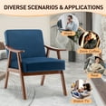 thumbnail image 6 of Knubmt Extra-Thick Backrest Arm Chair with Solid Wood Frame, Mid-Century Modern Accent Chair for Bedroom, Living Room, Office, 6 of 8