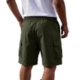 thumbnail image 4 of HKYNLAG Mens Cargo Shorts Elastic Waist Drawstring Casual Work Shorts Summer Hiking Outdoor Shorts with 4 Pockets Army Green M, 4 of 6