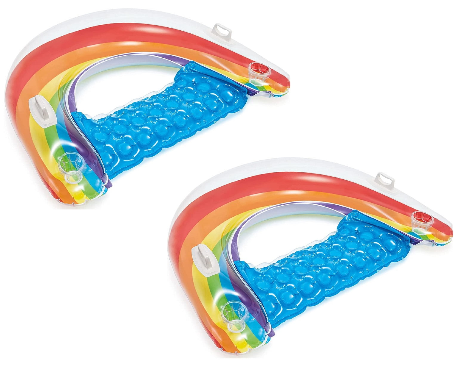 Intex Sit 'N Float Inflatable Pool Float 60" x 39" Rainbow (2Pack