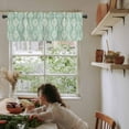 thumbnail image 6 of Teal Bohemian Kitchen Curtain Valances for Windows Farmhouse Short Curtains, Mandala Floral Ethnic Tribal European Prints Rod Pocket Valance Curtain for Bedroom Cafe Living Room 54"x18", 6 of 6