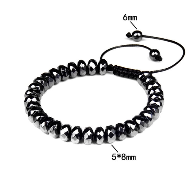 Pulsera magnética de cálculos biliares negros, piedra energética, forma de salud, pulsera tejida retro.