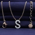thumbnail image 3 of 18K Rose Gold Plated Initial Necklace | Moissanite Diamond Alphabet Necklace | Dainty Necklaces for Her | Letter "S" Pendant Necklace |18" + 2" Adjustable Chain, 3 of 6