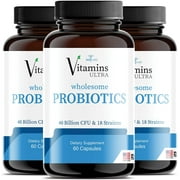 (3 Pack) Vitamins Ultra Wholesome Probiotics 51 Billion CFU and 18 Strains for Women Men