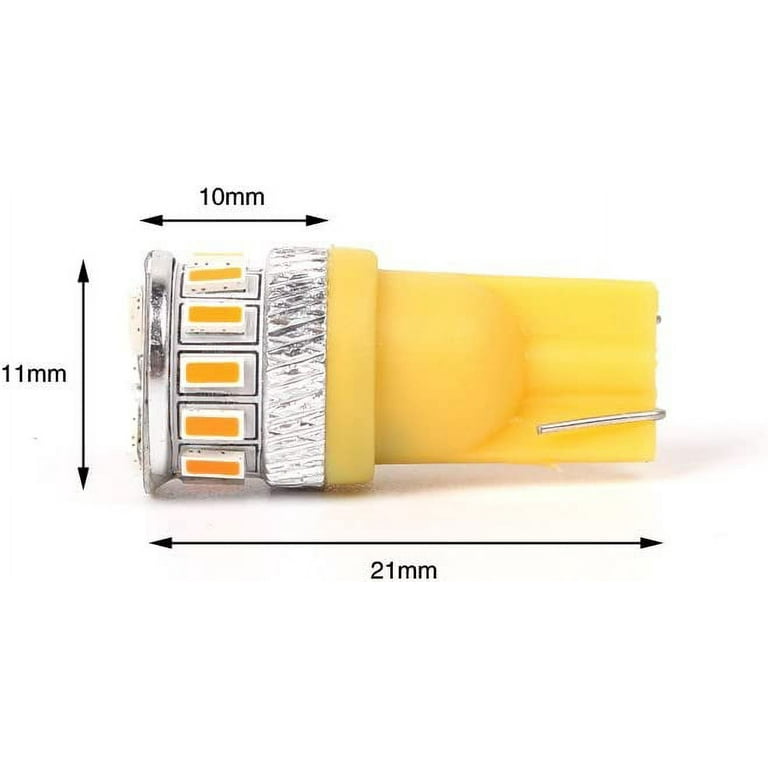 Alla Lighting T10 Wedge Amber Yellow 194NA 194 168 2825 175 W5W W10W LED  Bulbs Super Bright High Power 3014 18-SMD Side Marker Lights/Interior  Lights