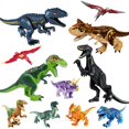 thumbnail image 2 of Figura de dinosaurio jurásico de gran tamaño Tyrannosaurus Rex IndoRaptor Triceratops, juguete de bloques de construcción, regalo, 2 of 4