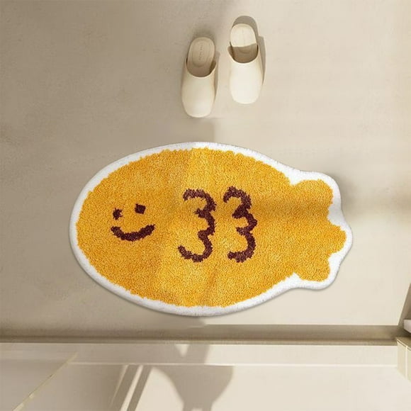 Tapis de Sol Imitation Laine Taiyaki Forme Spéciale Petit Tapis de Salle de Bain Absorbant Antidérapant