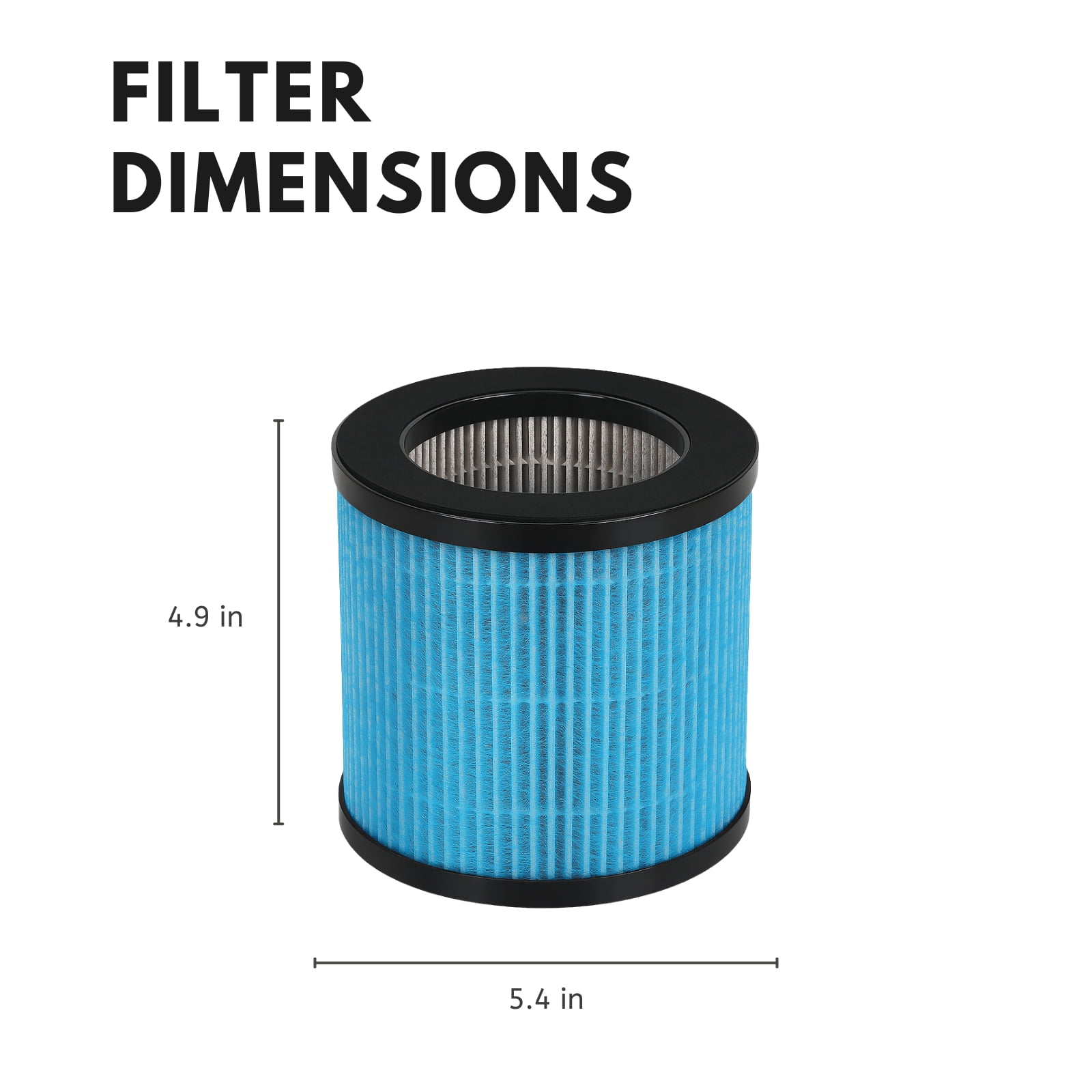 Nispira 3-in-1 True HEPA with Activated Charcoal Replacement Filter For TOPPIN TPAP002 TPFF002 Air Purifier Comfy Air C1, 2 Packs
