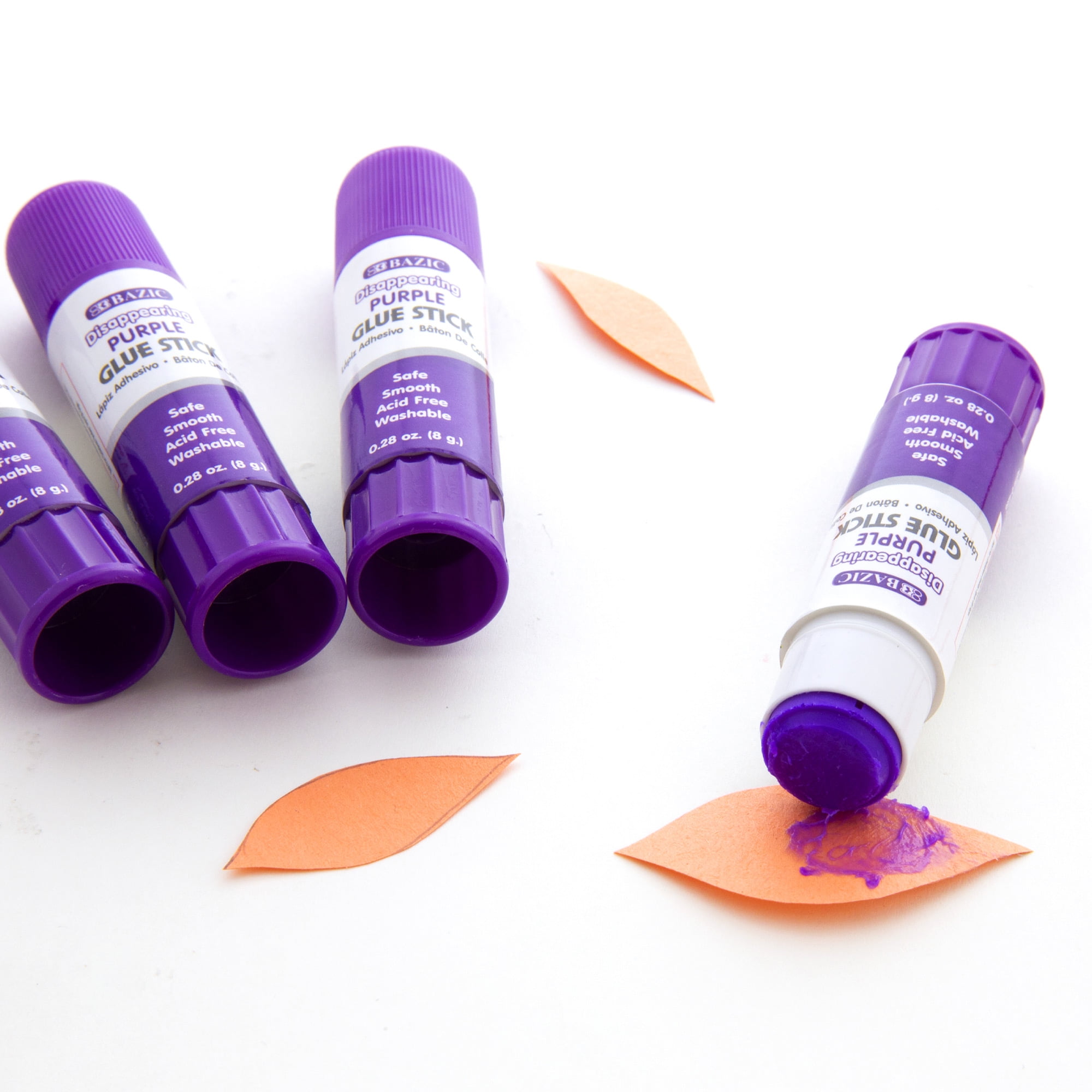 BAZIC Washable Disappearing Purple Glue Stick 21g/0.7 Oz, Color Acid Free Glue Sticks (2/Pack), 144-Packs
