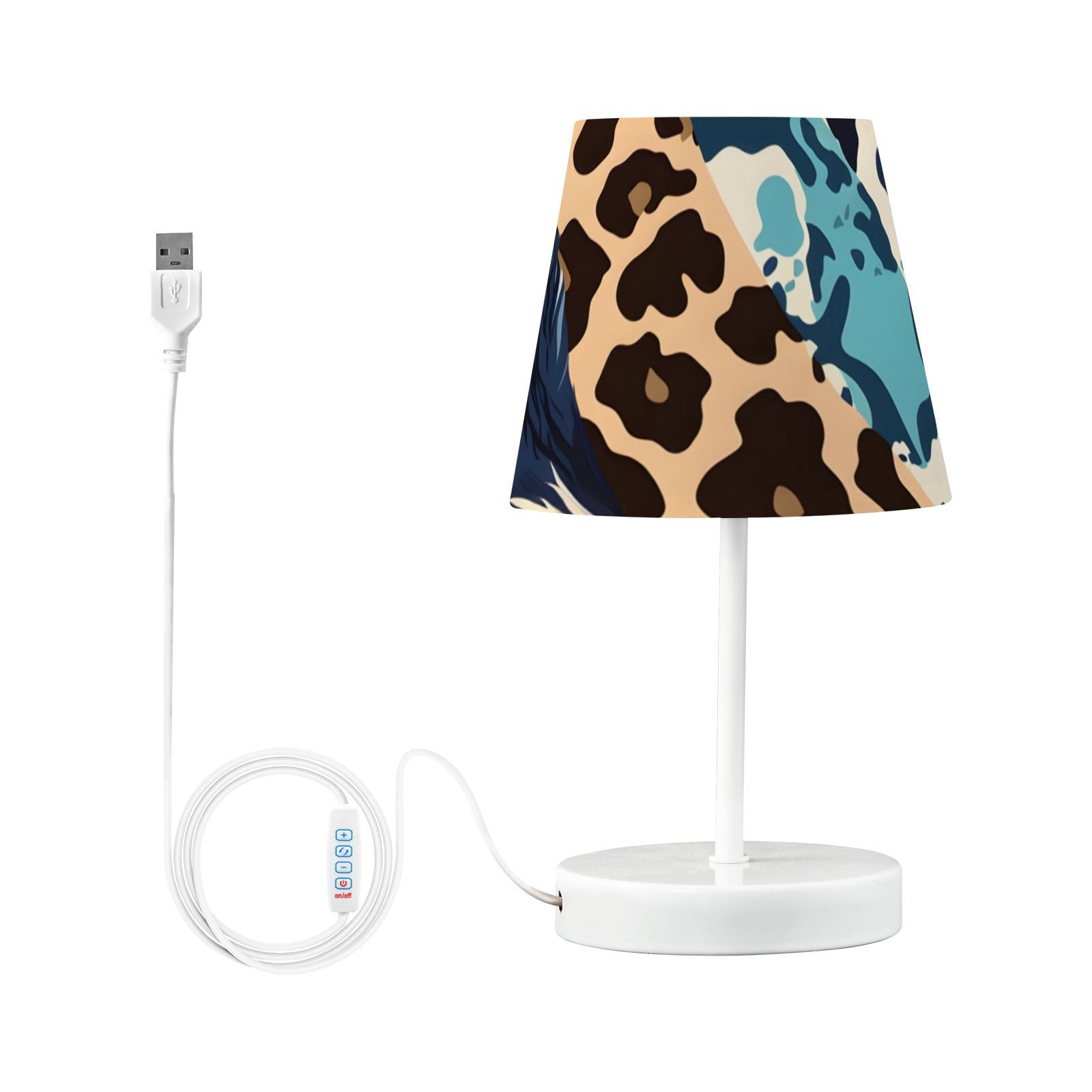 Cheetah Leopard Skin Desk Lamp 3 Color Modes LED Table Lamp Nightstand Reading Light for Bedroom Living Room
