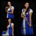 thumbnail image 5 of Mythrojan Women Renaissance Costumes Medieval Traditional Irish Celtic Dress with Chemise and Over Dress Corset Retro Cosplay Costume - Blue - L/XL, 5 of 8