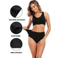 thumbnail image 3 of Conjunto de 5 bragas básicas de talla grande para mujer, ropa interior suave de cintura alta lisa y elástica media, conjunto de cinco piezas, 3 of 5
