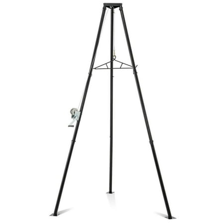 Spaco Tripod Game Hoist, Deer Hanger with Flexible Adjustment System, 600 LBS Capacity Deer Skinning Rack, Black