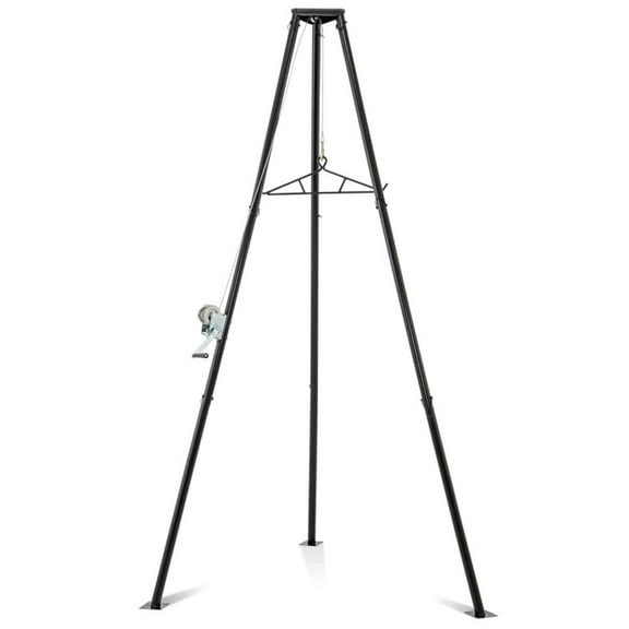 Spaco Tripod Game Hoist, Deer Hanger with Flexible Adjustment System, 600 LBS Capacity Deer Skinning Rack, Black